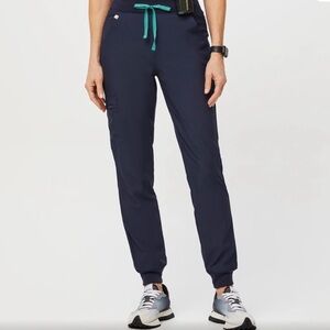 Figs Navy Joggers with Teal Accents - FREEx